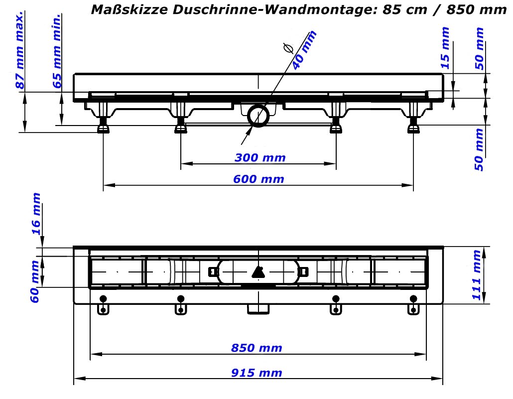 mch-drops-duschrinne-85cm-wandmontage-edelstahl image 6