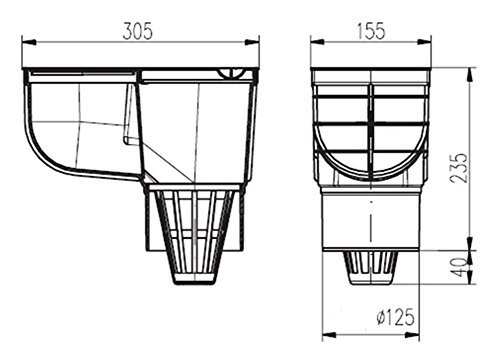 mch-325-b-regenrohrablauf-dn125-grau-laubfang image 8