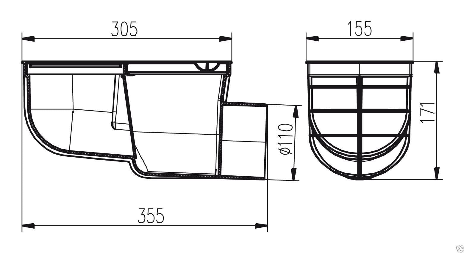 mch-325-d-regensinkkasten-dn-110-regenrohrablauf-375-l-min image 2