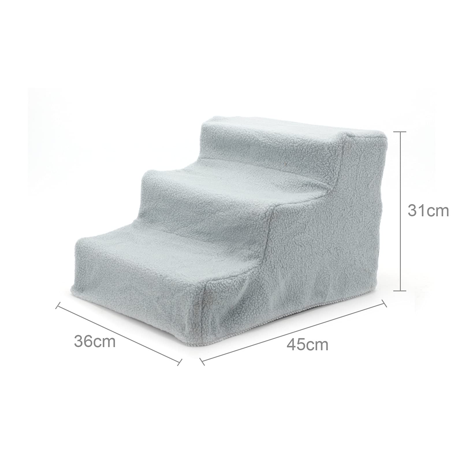 allright-hundetreppe-haustiertreppe-3-stufen-grau-45x36x31 image 2