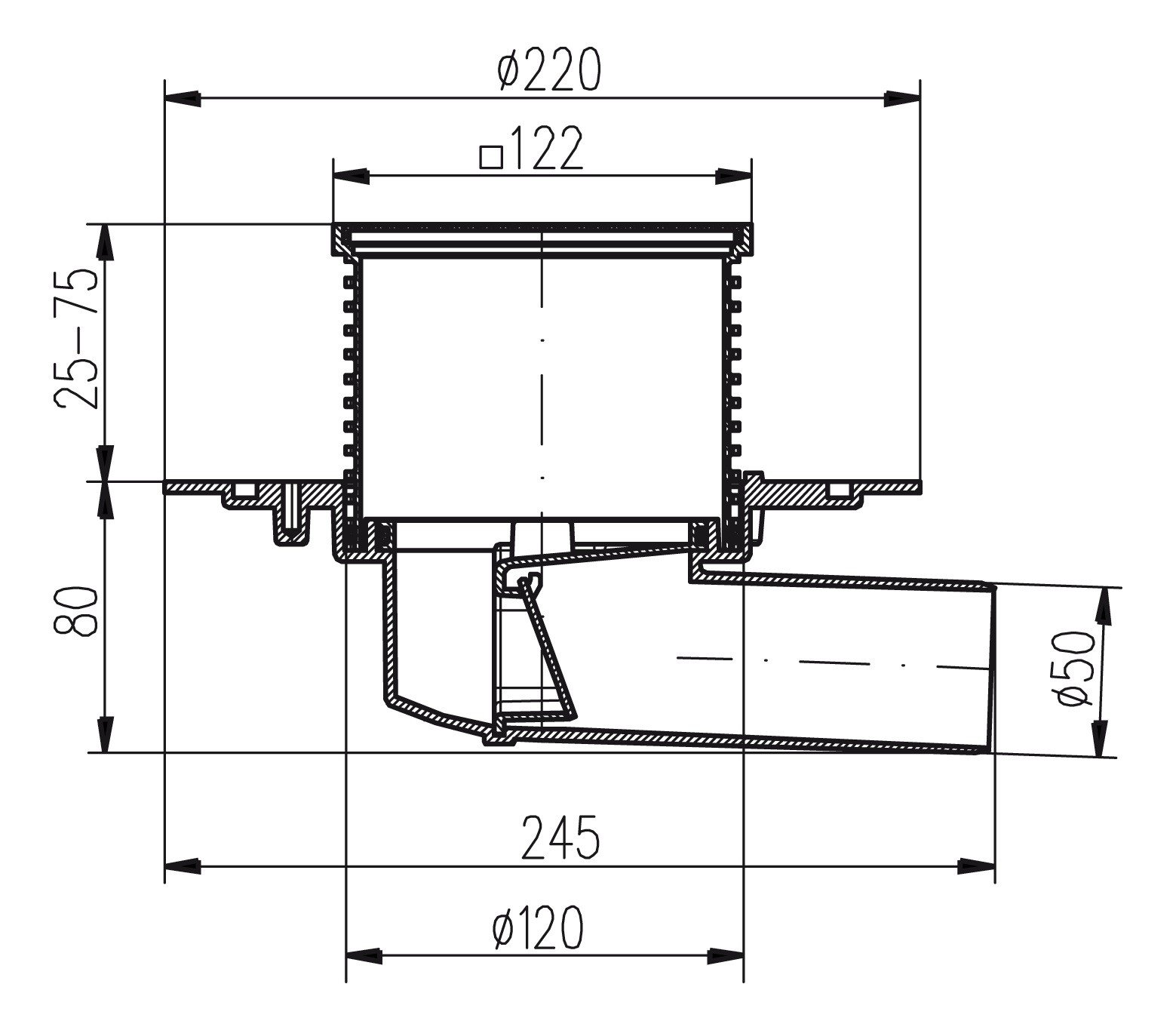 mch-floor-drains-381b-duschablauf-dn50-mit-dichtungsmatte image 2